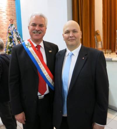 Die Brgermeister von Bhl-Iggelheim und Wahagnies
Peter Christ und Vincent Mahieux
